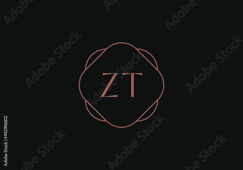 Initial letters ZT logo design template photo