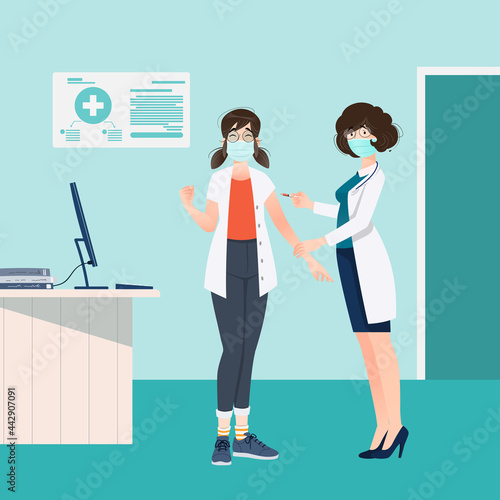 Concept medical and vaccination for protects people from coronavirus and immunize.