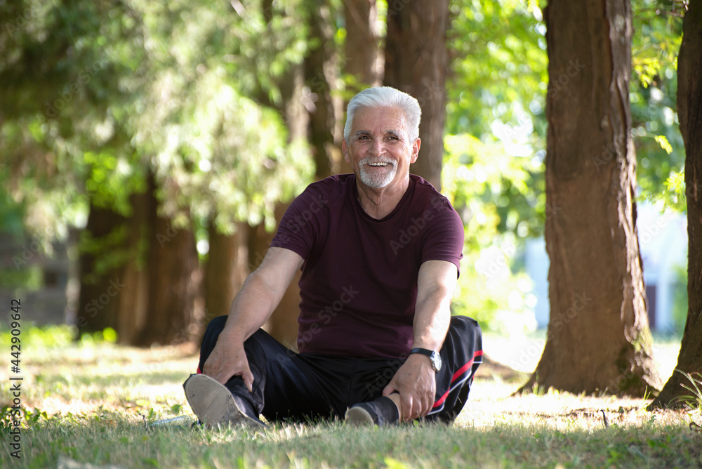 Pensioner is resting in the park Pensioner is resting in the park
