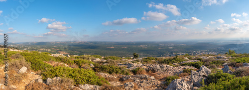 Bild auf Leinwand Panoramic view from Adamit National Park of the Western Galilee in Northern Isra