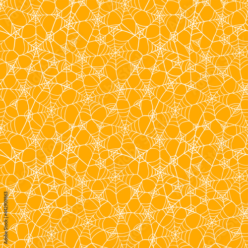 Hand drawn Halloween seamless pattern, spider web background, great for textiles, cloth, wrapping, wallpapers - vector design