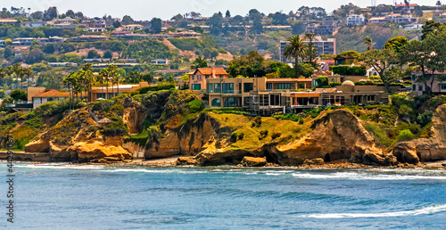 The view of homes,water and coastal La Jolla, near San Diego,California,United States.