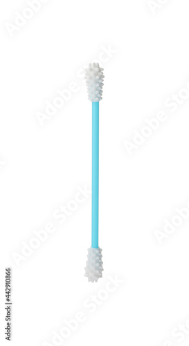 Reusable cotton swab isolated on white. Conscious consumption