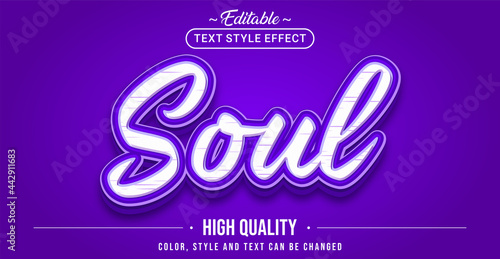 Editable text style effect - Soul text style theme.