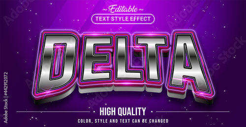 Editable text style effect - Delta text style theme.