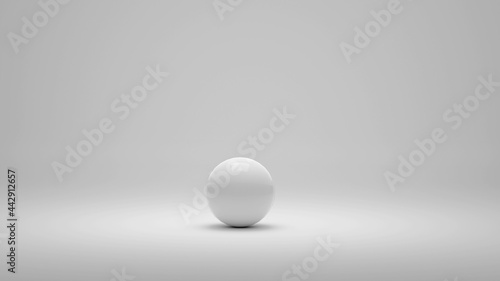 White alone sphere on white background. 3D Illustration