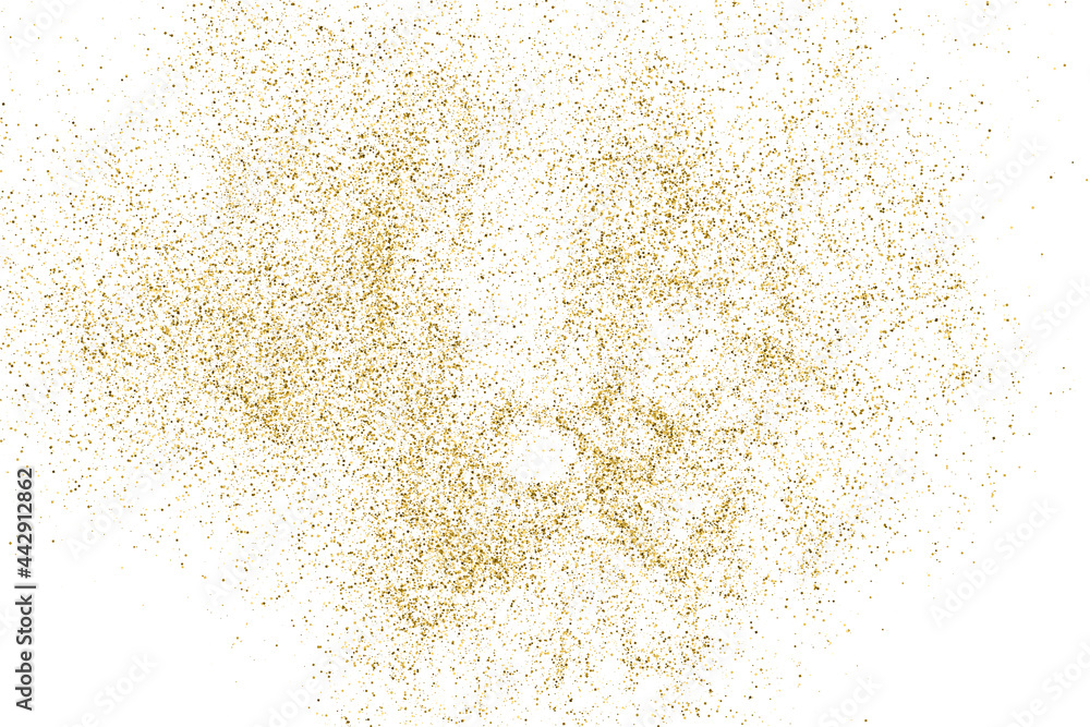 Gold Glitter Texture Isolated On White. Amber Particles Color. Celebratory Background. Golden Explosion Of Confetti. Vector Illustration, Eps 10. Gold Glitter Texture Isolated On White. Amber Particles Color. Celebratory Background. Golden Explosion Of Confetti. Vector Illustration, Eps 10.