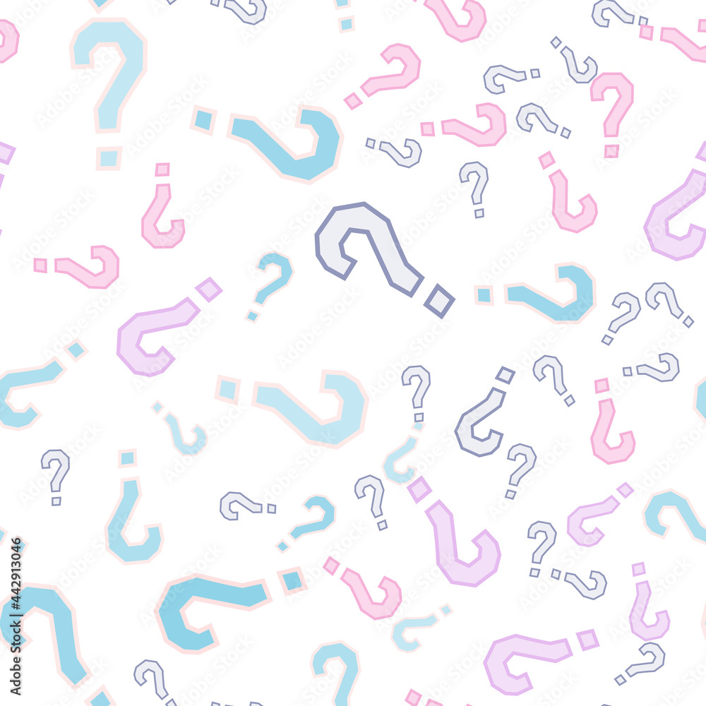 Quiz seamless pattern. Question marks, doubt, faq Quiz seamless pattern. Question marks, doubt, faq