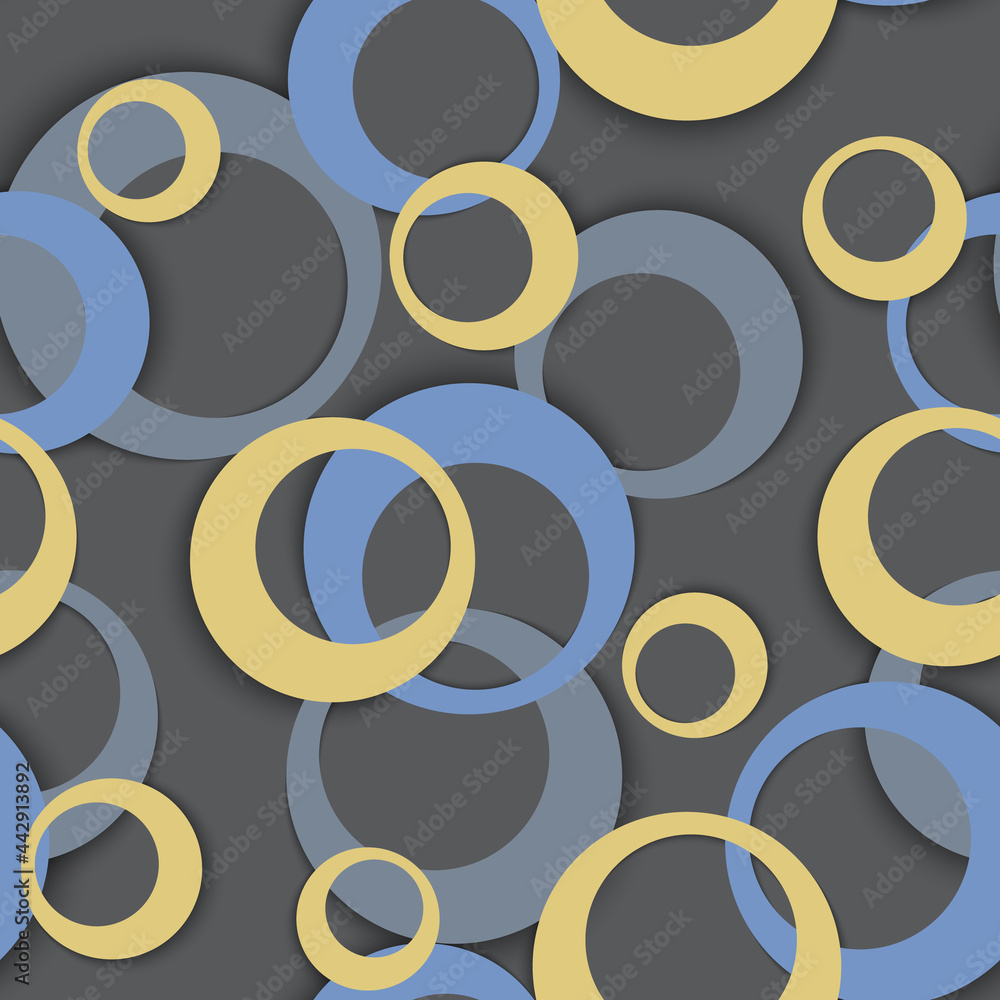 Circle rings geometric seamless pattern, round shapes Circle rings geometric seamless pattern, round shapes