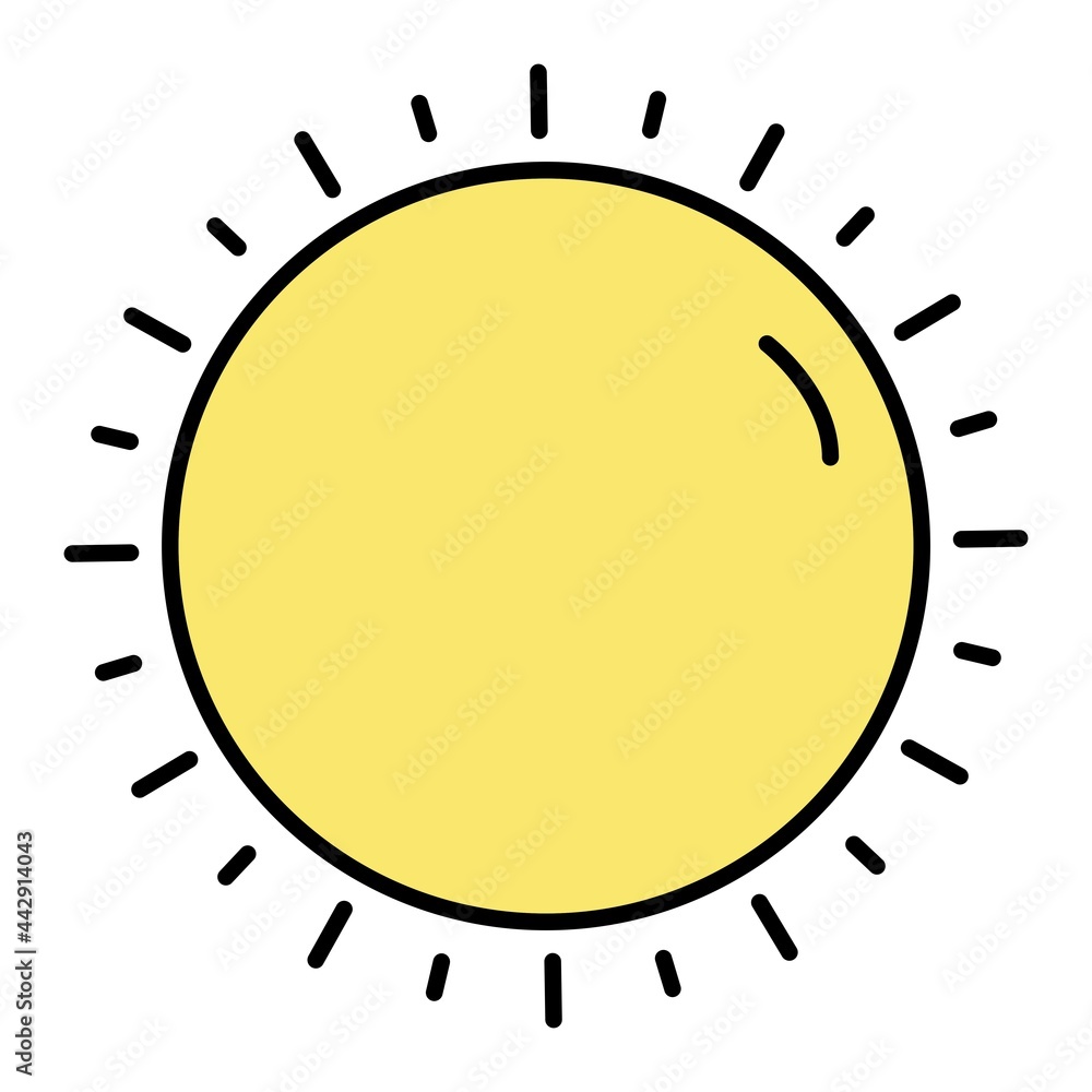 Vector Sun Filled Outline Icon Design Vector Sun Filled Outline Icon Design