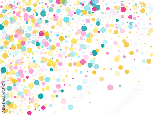 Bokeh confetti circles decoration holiday background.