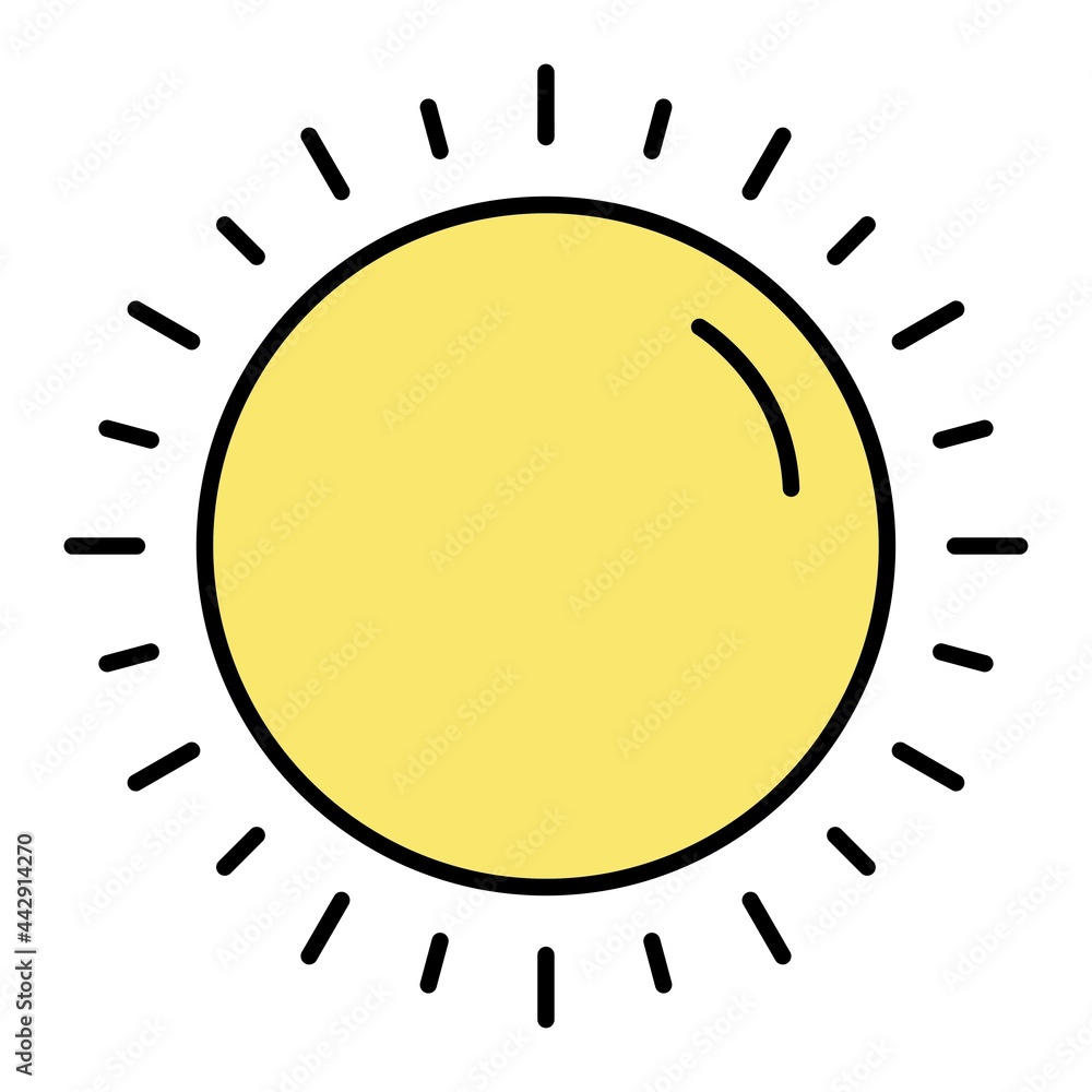 Vector Sun Filled Outline Icon Design Vector Sun Filled Outline Icon Design