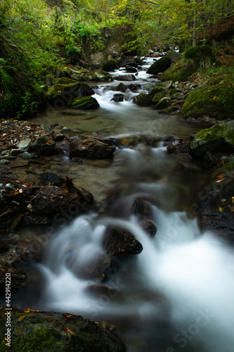 Mountain waterfall in Autumn