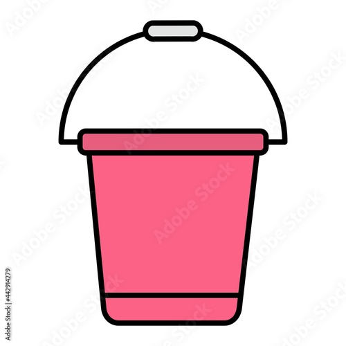 Vector Bucket Filled Outline Icon Design