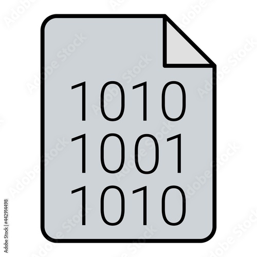 Vector Binary code Filled Outline Icon Design