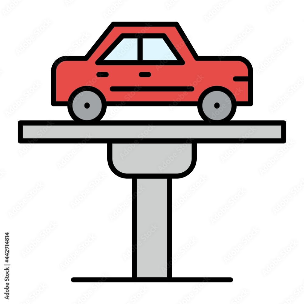 Vector Car Lifter Filled Outline Icon Design Vector Car Lifter Filled Outline Icon Design