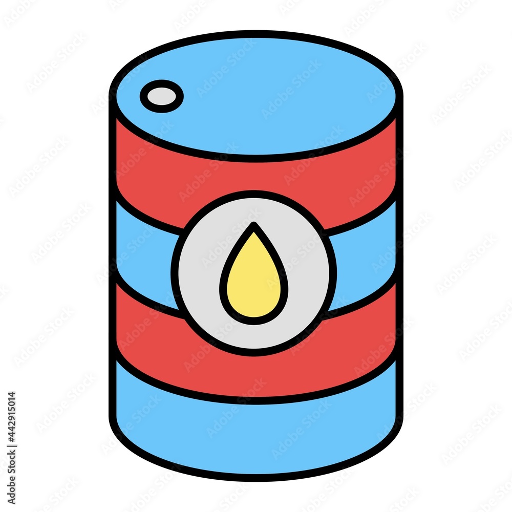 Vector Oil Barrel Filled Outline Icon Design Vector Oil Barrel Filled Outline Icon Design