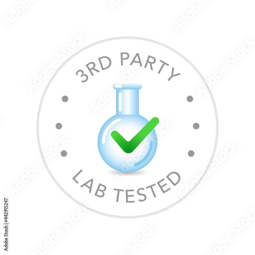 Lab tested round vector badge icon design