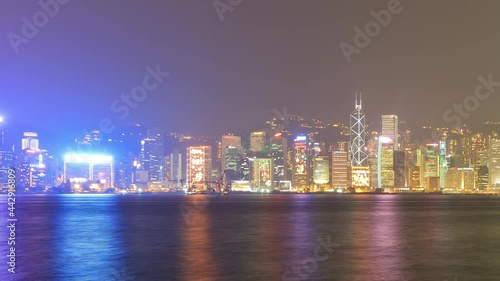 Wallpaper Mural Skyscapers at Victoria's harbor, timelapse, Hong Kong Torontodigital.ca