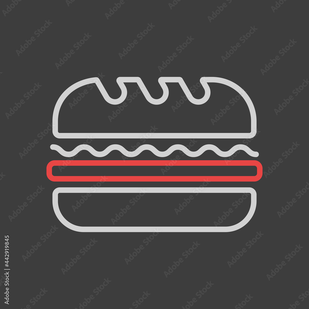 Subway Sandwich vector icon. Fast food sign Subway Sandwich vector icon. Fast food sign