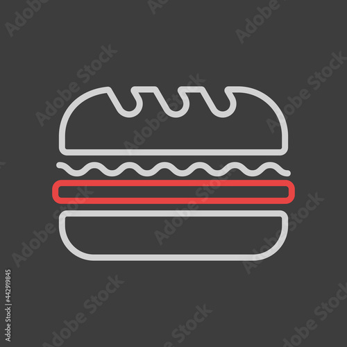 Subway Sandwich vector icon. Fast food sign