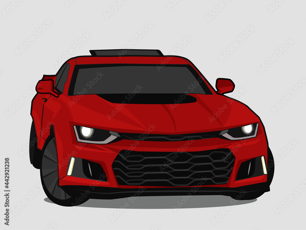cartoon red car vector
