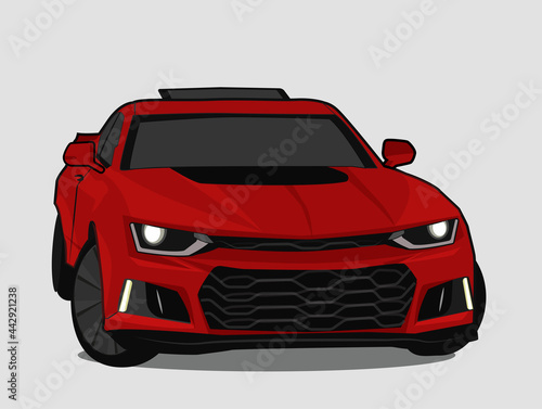 cartoon red car vector © shaymaa