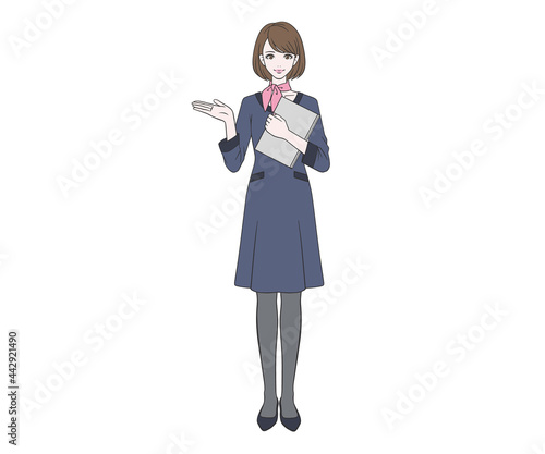 案内をする受付嬢