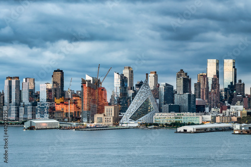 Manhattan skyline on a cloudy day, New York City, USA