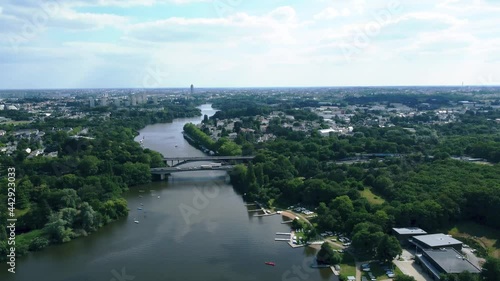 Wallpaper Mural An aerial view of Nantes from Erdre river Torontodigital.ca