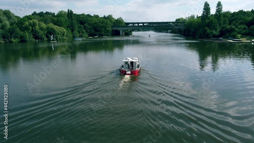 An aerial view of Nantes from Erdre river photo