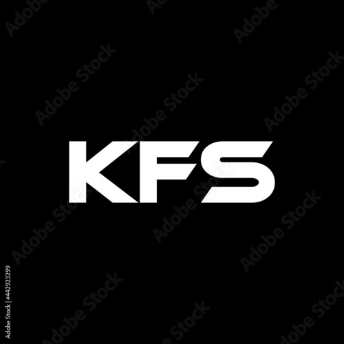 KFS letter logo design with black background in illustrator, vector logo modern alphabet font overlap style. calligraphy designs for logo, Poster, Invitation, etc.