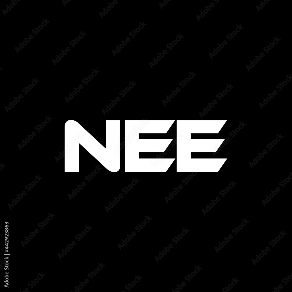 Vetor do Stock: NEE letter logo design with black background in ...