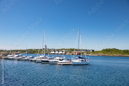 Brønnøysund Guest marina in beautiful summer day,Helgeland,Nordland county,scandinavia,Europe