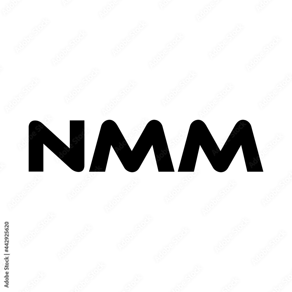 NMM letter logo design with white background in illustrator, vector logo modern alphabet font overlap style. calligraphy designs for logo, Poster, Invitation, etc.