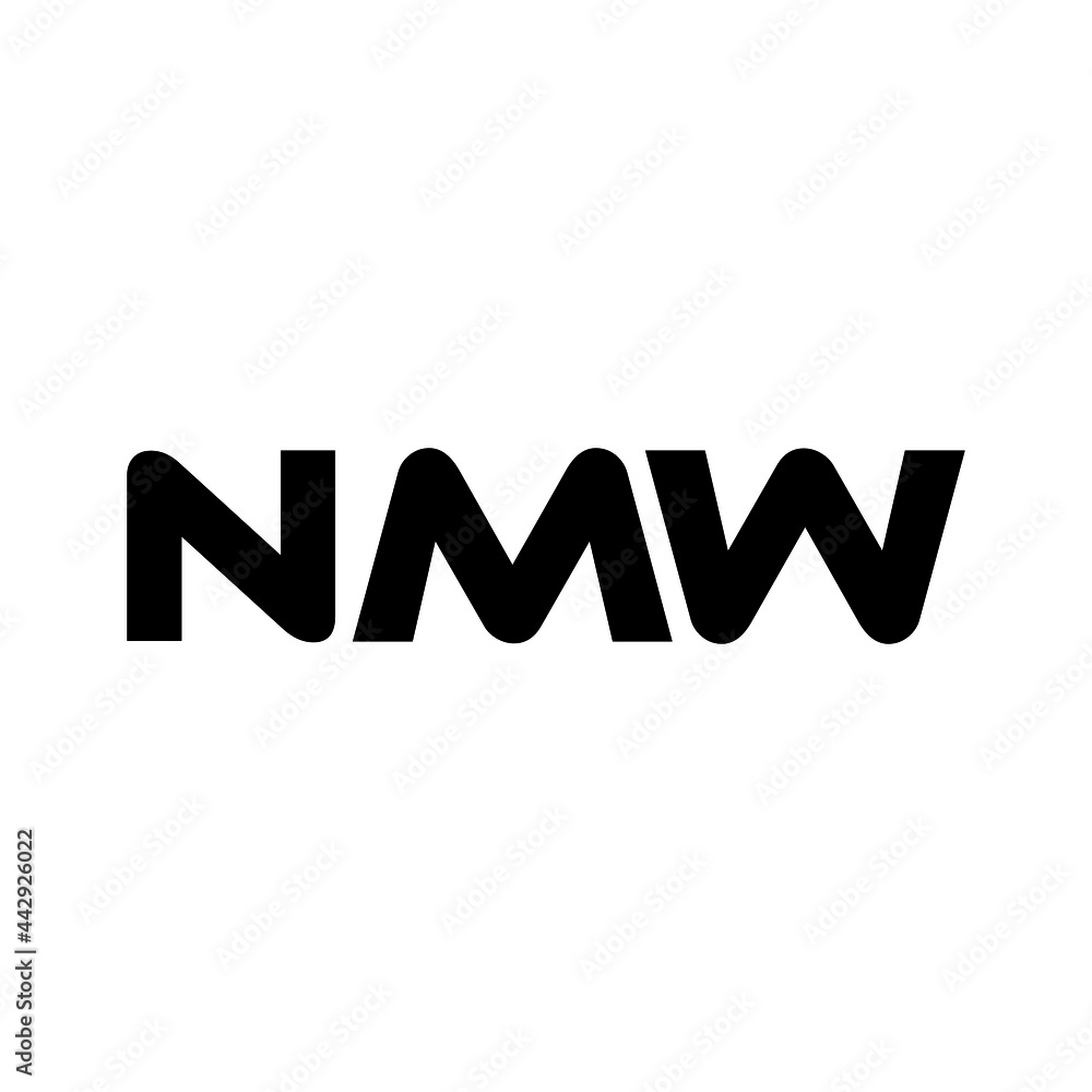 NMW letter logo design with white background in illustrator, vector logo modern alphabet font overlap style. calligraphy designs for logo, Poster, Invitation, etc.