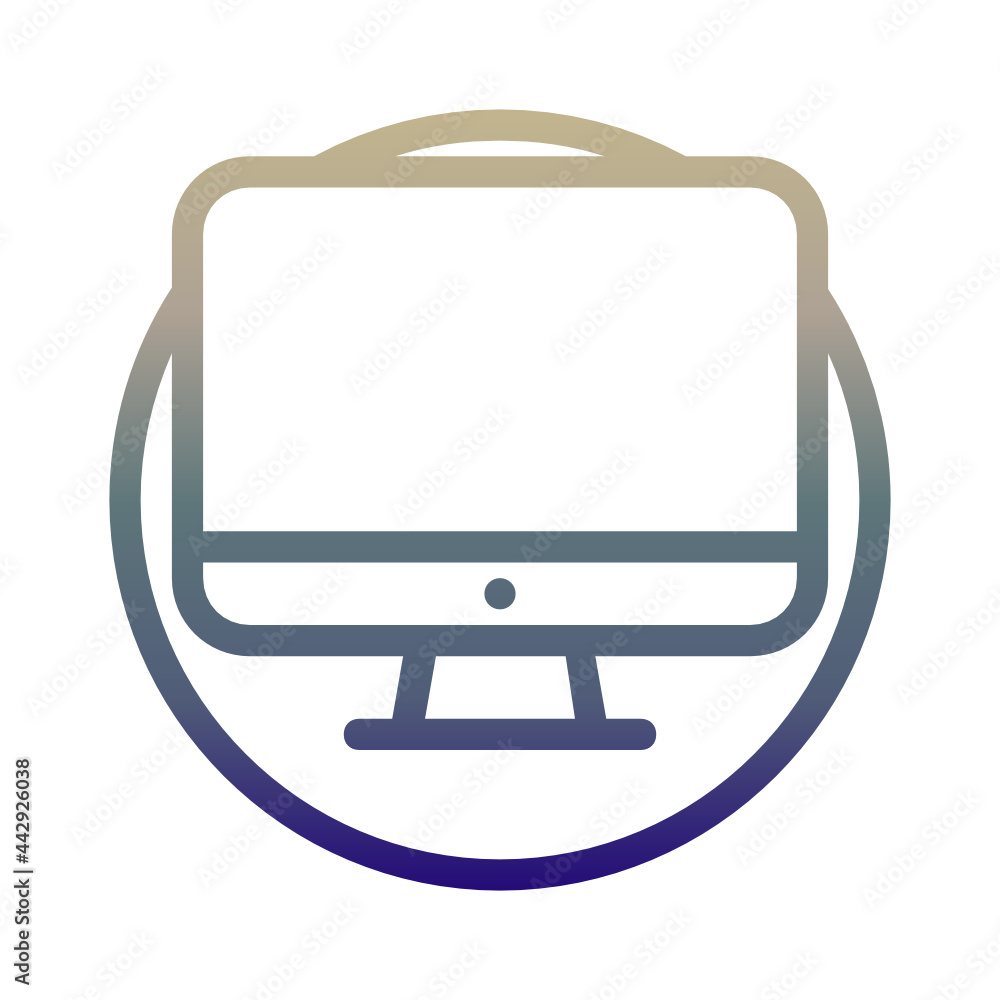 Computer gradient icon. Computer gradient icon.