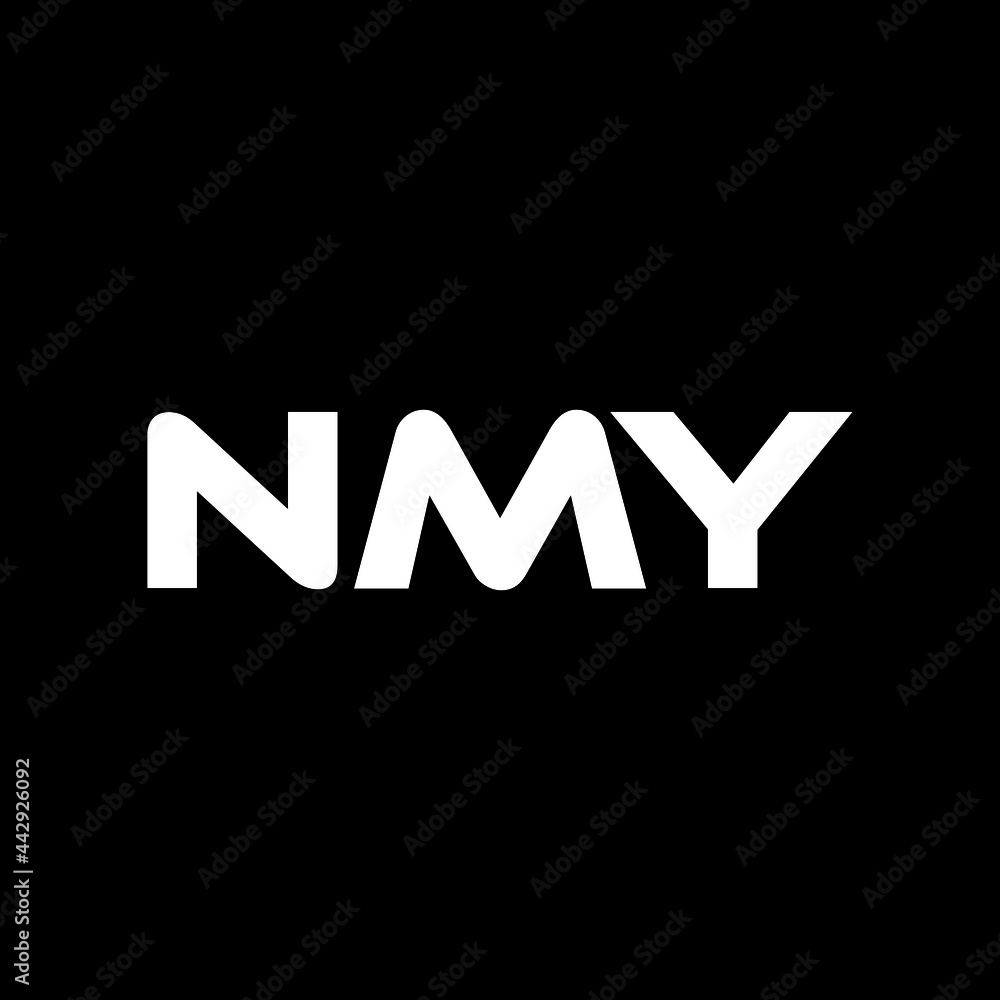 NMY letter logo design with black background in illustrator, vector logo modern alphabet font overlap style. calligraphy designs for logo, Poster, Invitation, etc.