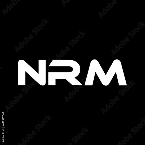 NRM letter logo design with black background in illustrator, vector logo modern alphabet font overlap style. calligraphy designs for logo, Poster, Invitation, etc.