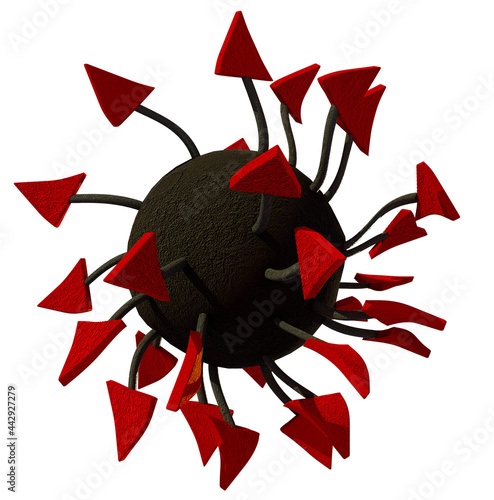 delta covid covid-19 coronavirus virus mutuation variant - 3d rendering photo