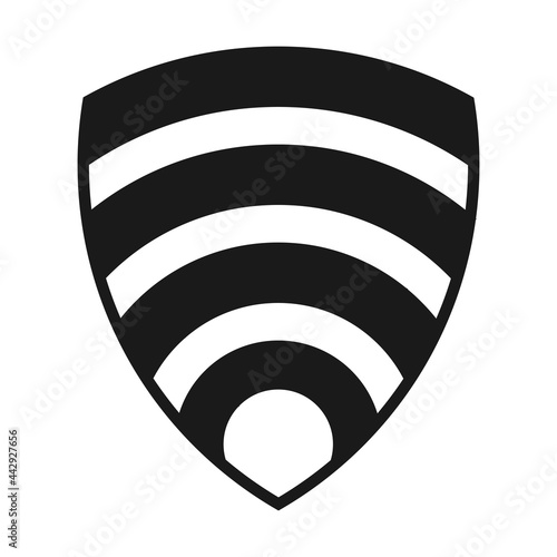 Wifi defense shield icon. Private connection firewall symbol. Vector illustration isolated on white background.