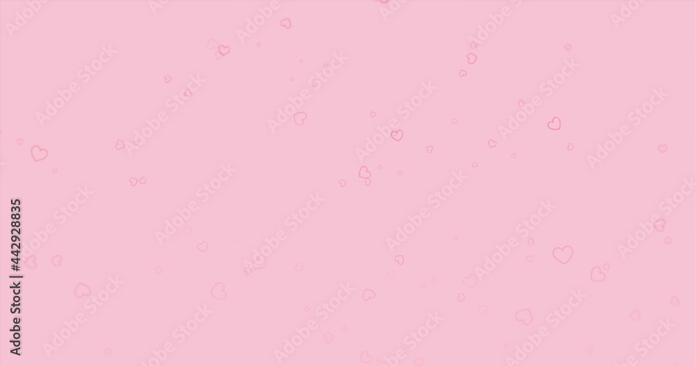 Pink heart outlines floating up on pale pink background