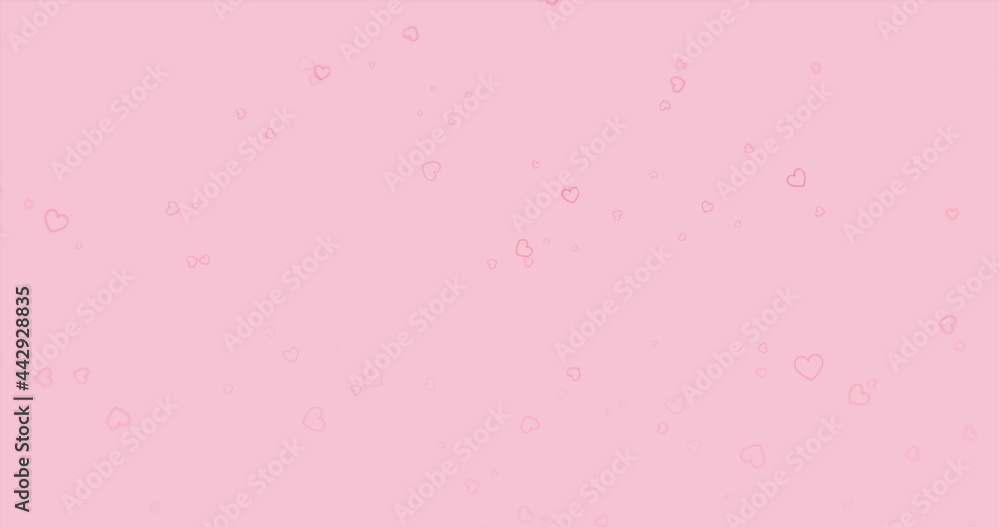 Pink heart outlines floating up on pale pink background Pink heart outlines floating up on pale pink background