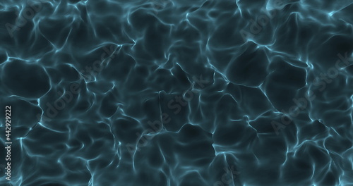 Image of 3d blue liquid waving and flowing smoothly 
