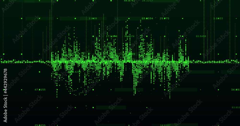 Green graph moving against black background Green graph moving against black background