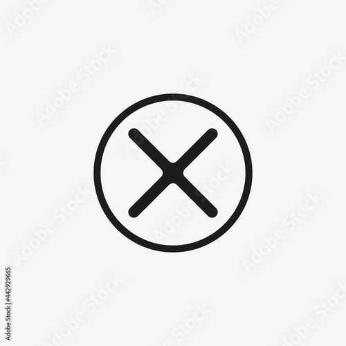 Cross button icon. Cancel, close page button for web and mobile UI design.