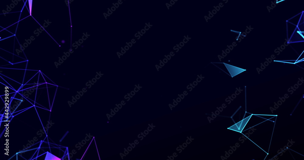 Image of triangle glowing on blue background Image of triangle glowing on blue background