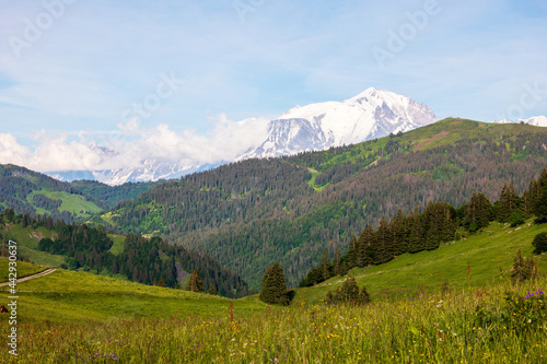 Le Mont Blanc vu du Col des Aravis