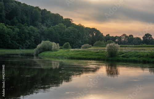 Landscape on river Weser, Germany ..