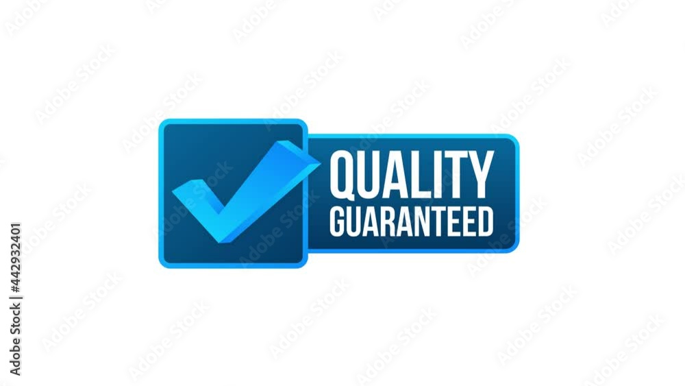 Quality guaranteed. Check mark. Premium quality symbol. Motion graphics. Quality guaranteed. Check mark. Premium quality symbol. Motion graphics.